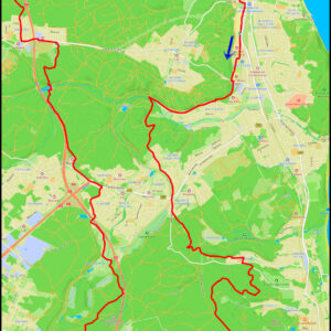 CH Riviera – Mały Kack – Brodwino – Wielka i Mała Gwiazda – Glinna Góra – Świemirowo – Droga Nadleśniczych – Osowa – Źródło Marii – Fikakowo – Chwarzno – Demptowo – Święta Góra – Działki Leśne