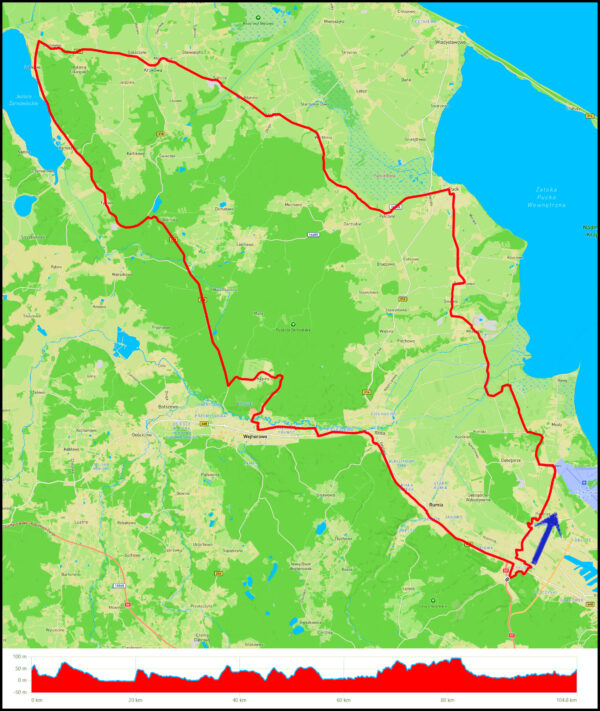 Demptowo - Kosakowo - Mrzezino - Smolno - Puck - Połczyno - Krokowa - Żarnowiec - Lubkowo - Kąpino - Wejherowo - Reda - Rumia