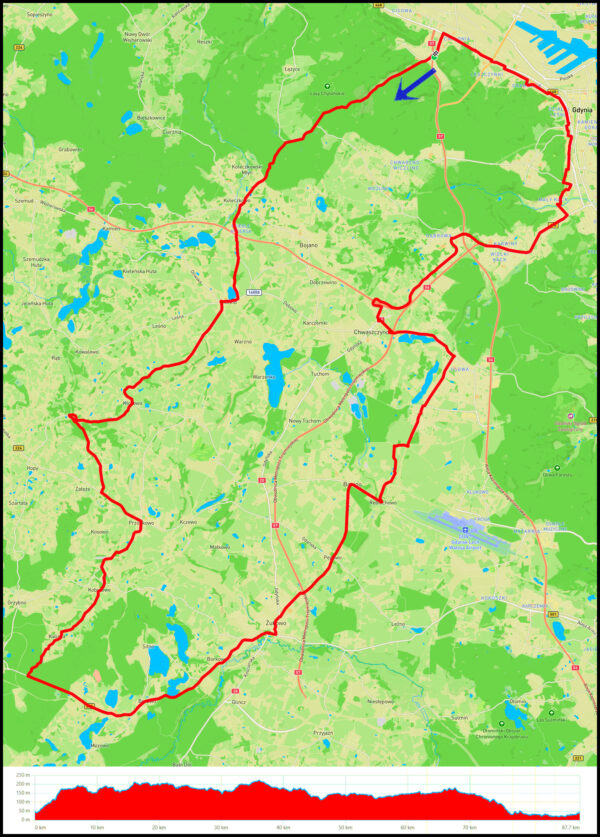 Demptowo - Koleczkowo - Kielno - Trzy Rzeki - Przodkowo - Kaliska - Dzierżążno - Żukowo - Pępowo - Rębiechowo - Nowy Swiat - Dąbrowa - Mały Kack - CH Riviera