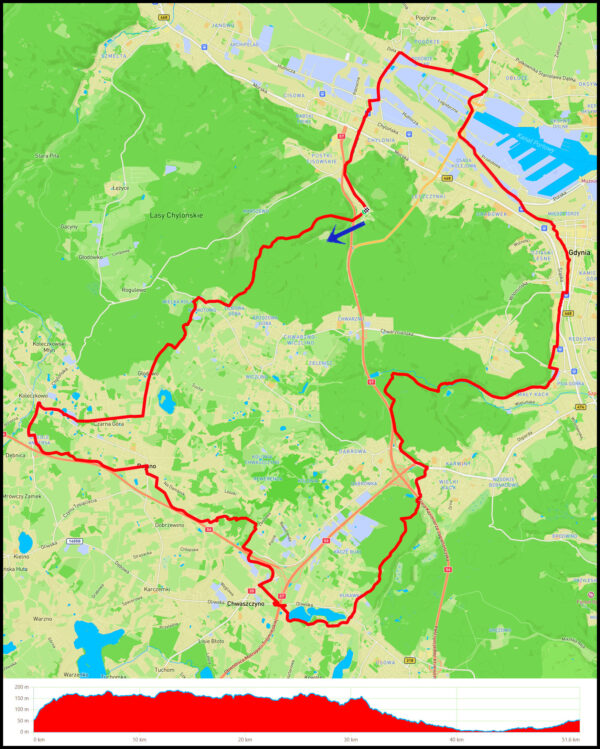 Demptowo - Głodowo - Koleczkowo - Bojano - Rewerenda - jez.Osowskie - Kukawka - Fikakowo - Mały Kack - CH Riviera - Obłuże - Meksyk
