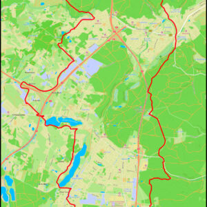 Demptowo – Wiczlino – Dąbrowa – Chwaszczyno – jeziora Osowskie i Wysockie – Klukowo – Matarnia – Owczarnia – Gołębiewo – Wielki Kack – Chwarzno
