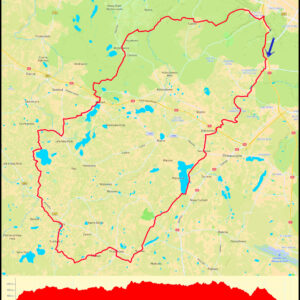 Demptowo – Wiczlino – Karczemki – jez. Tuchomskie – Tokary – Młynek – Przodkowo – Szarłata – Hopy – Otalżyno – Jeleńska Huta – Kamień – Bieszkowice – Łężyce