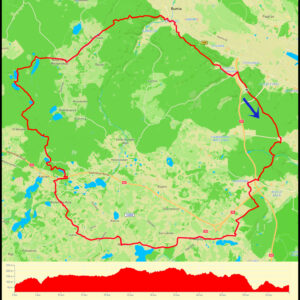 Demptowo – Dąbrowa – Chwaszczyno – Leśno – Kieleńska Huta – jez. Długie – jez. Okuniewo – rezerwat Pełcznica – jez. Borowo – NDW – Zbychowo – Góra Markowca – Pustki Cisowskie