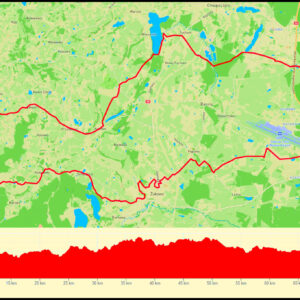 Oliwa – Matarnia – Czaple – Żukowo – Smołdzino – Kobysewo – jez.Klasztorne Duże – Prokowo – jez.Białe – Czarna Huta – Załęże – Kczewo – Tokary – jez.Tuchomskie – Nowy Swiat – Rynarzewo