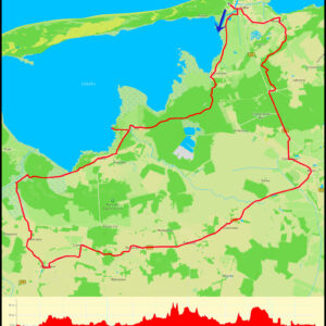 Łeba – Żarnowska – Gać – jezioro Łebsko – Izbica – Bagna Izbickie – Ciemińskie Błota – Główczyce – Rzuszcze – Pobłocie – Cecenówko – Wicko – Charbrowo – Steknica – Nowęcin