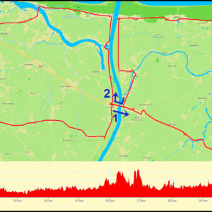 Pruszcz Gdański – Cedry Wielkie – Leszkowy – Nowy Dwór Gdański – Rybina – Łaszka – Sztutowo – Stegna – Mikoszewo – Drewnica – Kiezmark – Świbno – Sobieszewo – Przejazdowo – Rokitnica