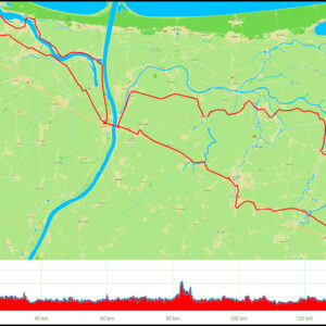 Gdańsk Śródmieście – wyspa Sobieszewska – Przegalina – Kiezmark – Broniewo – Tujsk – Marzęcino – Kępa Rybacka – Elbląg – Jazowa – Nowy Dwór Gdański – Błotnik – Wiślina – Radunica