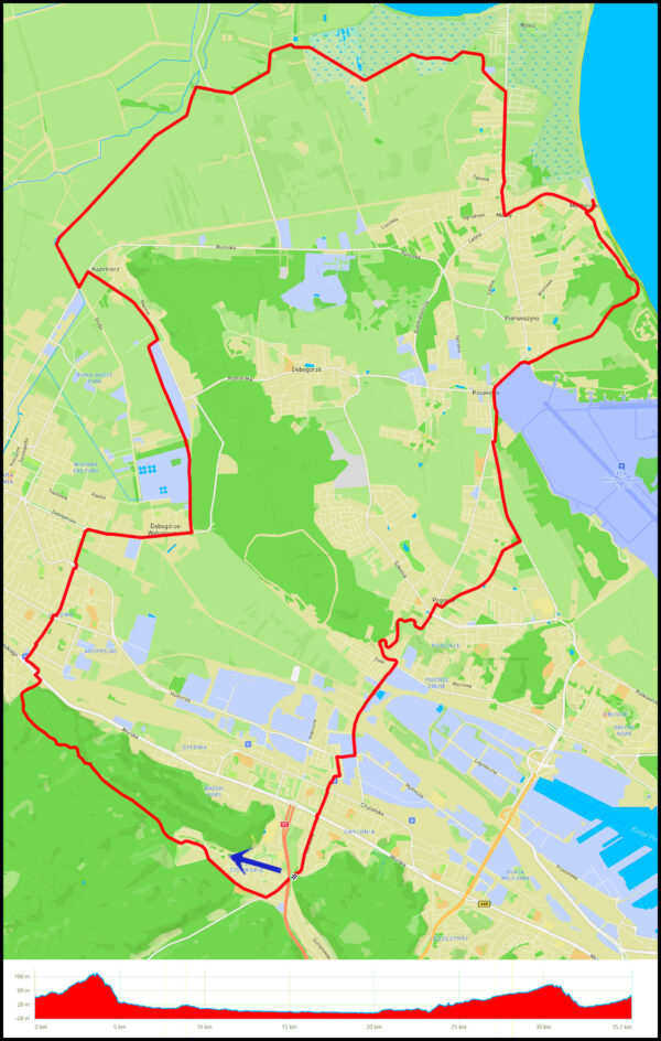 Demptowo-Pustki Cisowskie - Janowo - Dębogórze - Kazimierz - Moście Błota - Mosty - Mechelinki Molo - Kosakowo - Pogórze