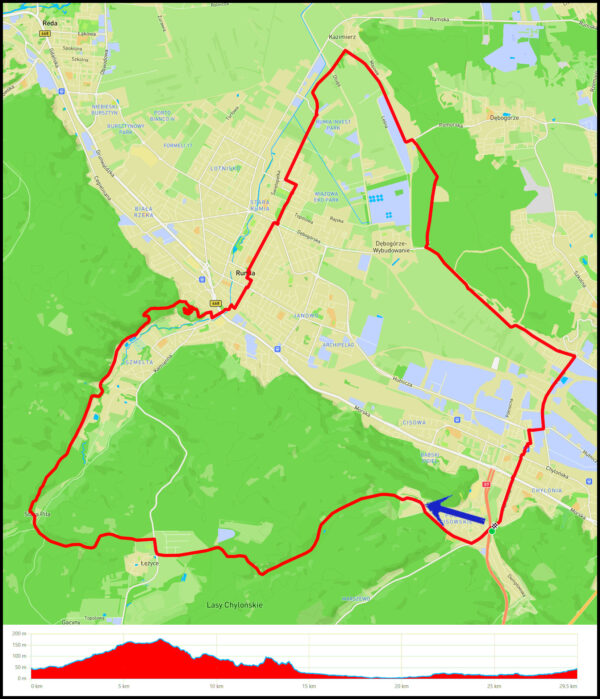 Demptowo-Pustki Cisowskie - Łężyce - Stara Piła - Góra Markowca - Kazimierz - Dębogórze-Wybudowanie - Meksyk
