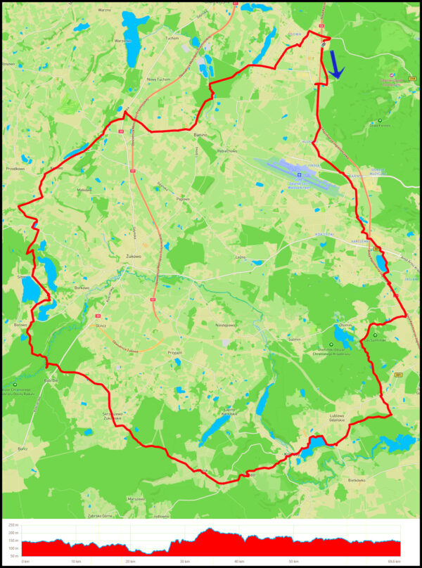 Gdańsk Osowa - Owczarnia - Matarnia - Jasień - Bąkowo - Kolbudy - Babidół - Czapielsk - Skrzeszewo - Borowo - Sitno - Młynek - Miszewko - Strzelenka - Nowy Świat