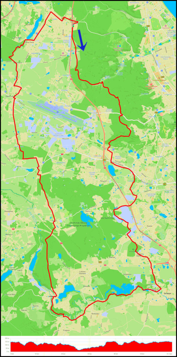 Gdańsk Osowa - Matemblewo - Jasień - Straszyn - Radunia - Kolbudy - Sulmin - Leźno - Czaple - Rębiechowo - Nowy Świat