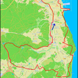 CH Riviera – Muzeum Emigracji – Molo Południowe – Bulwar – Polanka Redłowska – molo Orłowo – Park Kolibki – wieża Kolibki – Karwiny – Mały Kack