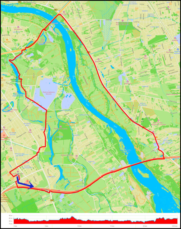 Wilanów - Most Południowy- Wał Miedzeszyński - Most Siekierkowski - 🌳Rezerwat Jeziorko Czerniakowskie🌲 - Wilanów Królewski