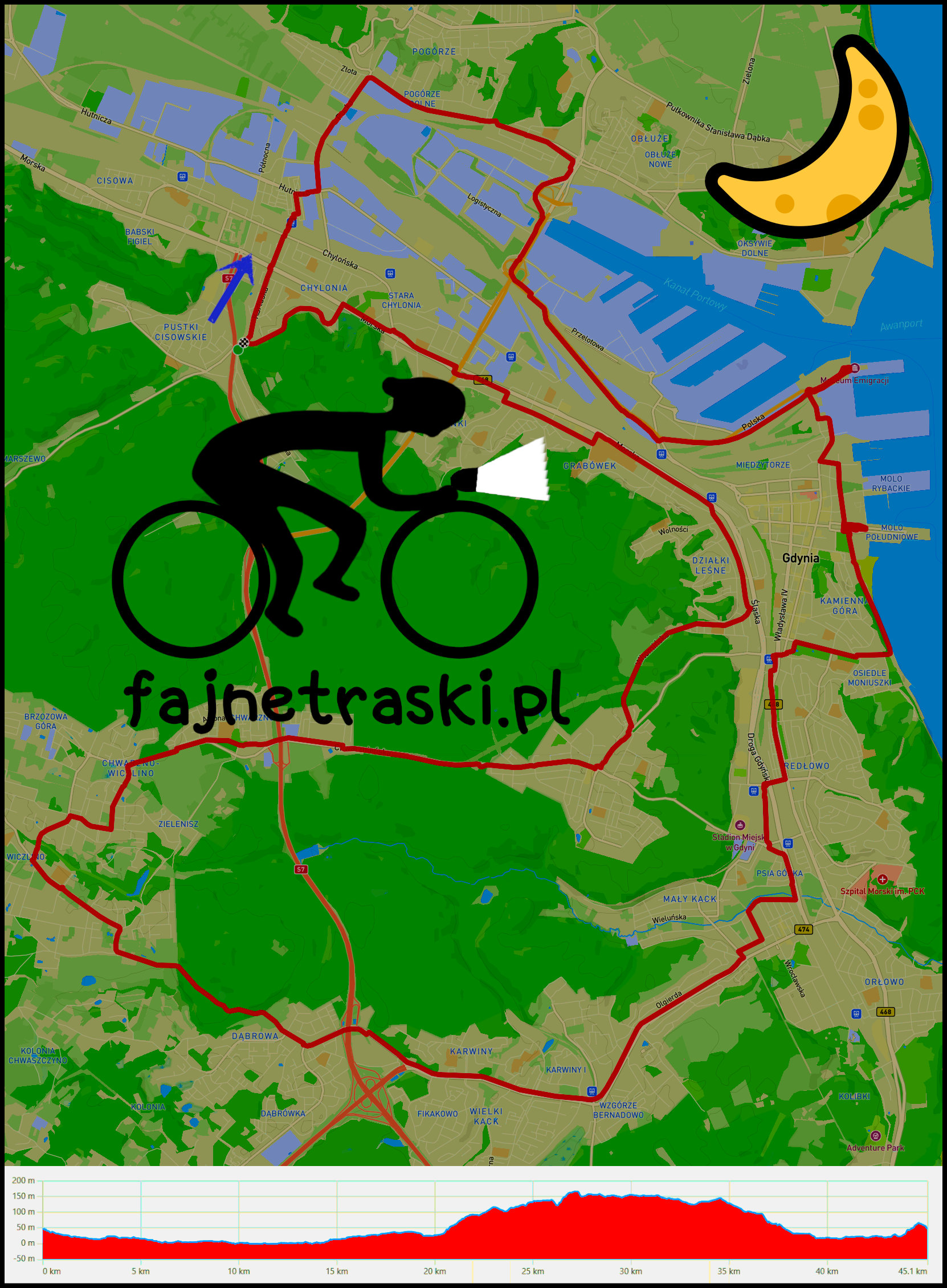 Gdynia po zmroku - 45 km nocnej jazdy