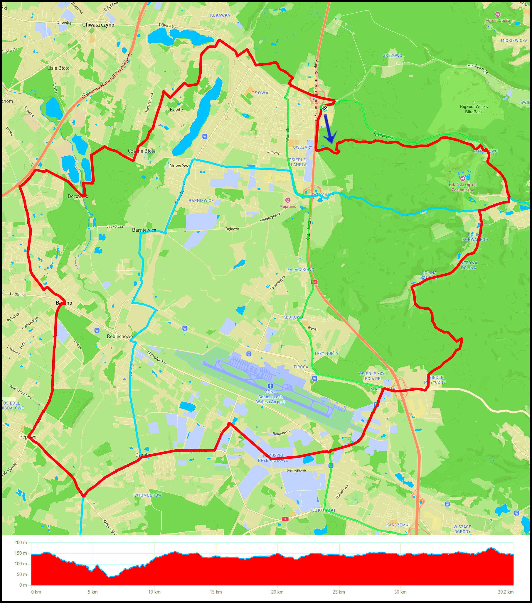 Osowa - Oliwa - Matarnia - Czaple - Pępowo - Banino - Borowiec