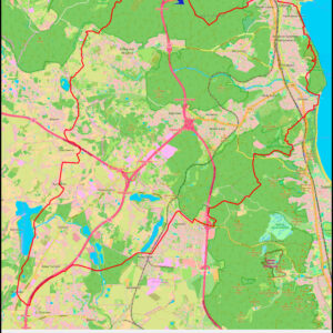 Demptowo – Działki Leśne – Polanka Redłowska – Rezerwat Kępa Redłowska (stanowiska ogniowe) – wieża Kolibki – Wielka Gwiazda – Osowa – Borowiec – Jezioro Tuchomskie – Karczemki – Bojano